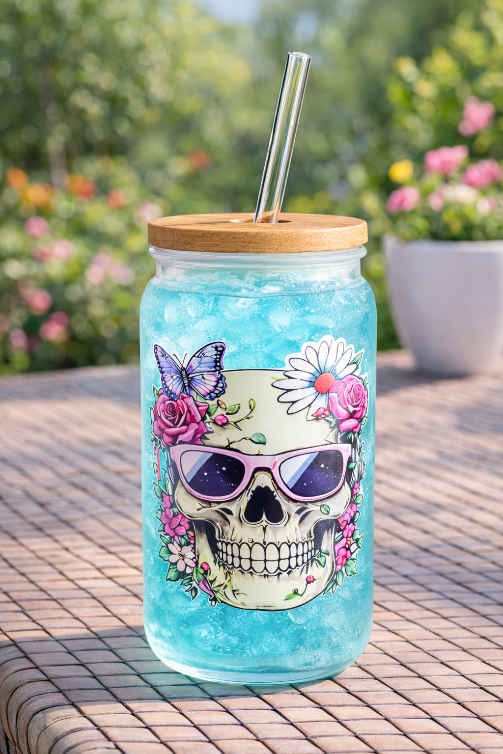 Trinkbecher Totenkopf mattiert – Daisy Skull