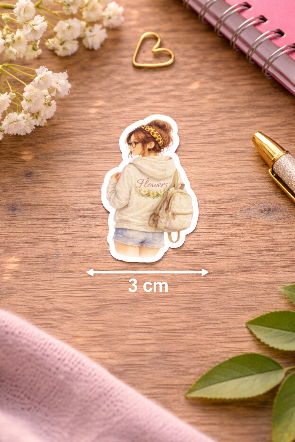 Flower Girl Sticker – süßer Vinyl Aufkleber mit Blumen & Hoodie