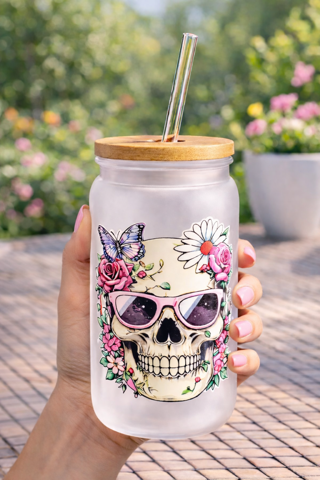 Trinkbecher Totenkopf mattiert – Daisy Skull