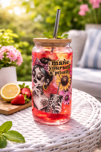 Trinkbecher klar- "make yourself a priority"