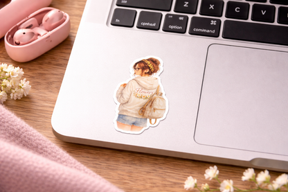Flower Girl Sticker – süßer Vinyl Aufkleber mit Blumen & Hoodie