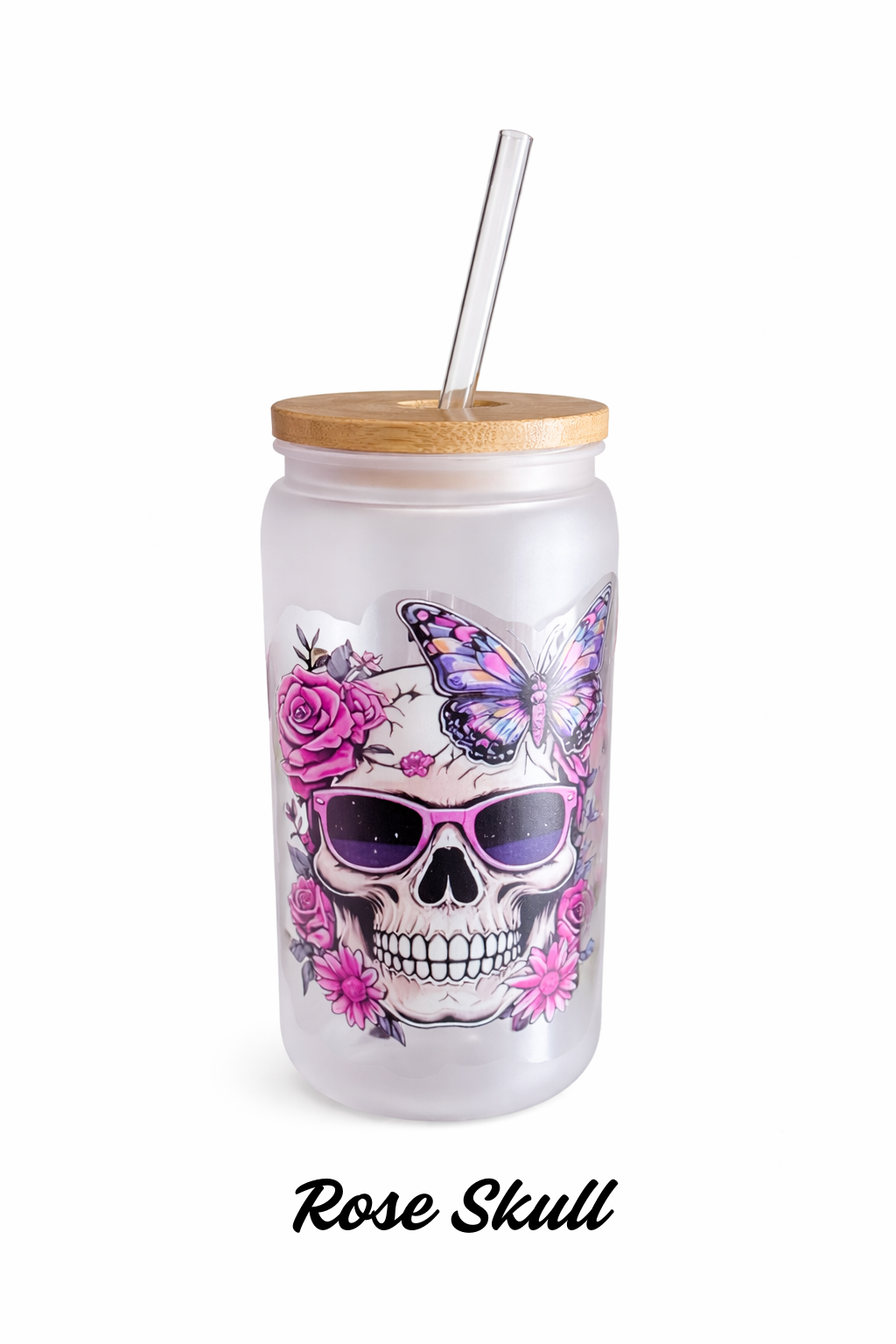 Trinkbecher Totenkopf mattiert– Rose Skull