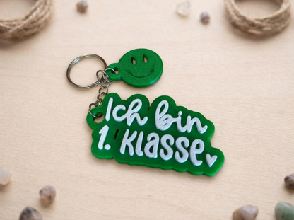 Schlüsselanhänger „Ich bin 1.Klasse“ – Handmade 3D-Druck Anhänger aus PLA