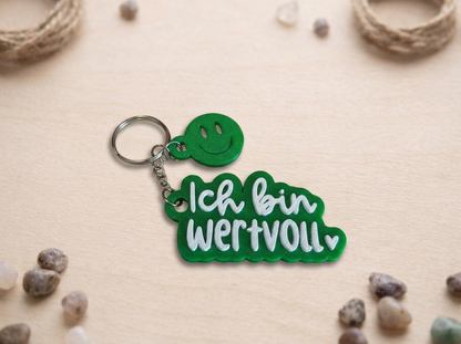 Schlüsselanhänger „Ich bin wertvoll“ – Handmade 3D-Druck Anhänger aus PLA