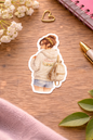 Flower Girl Sticker – süßer Vinyl Aufkleber mit Blumen & Hoodie