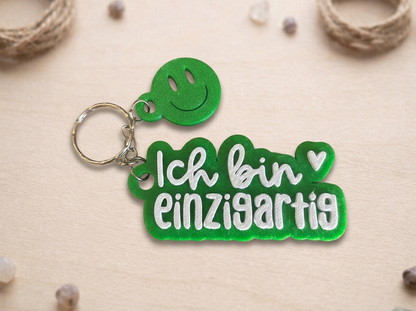 Schlüsselanhänger „Ich bin einzigartig“ – Handmade 3D-Druck Anhänger aus PLA