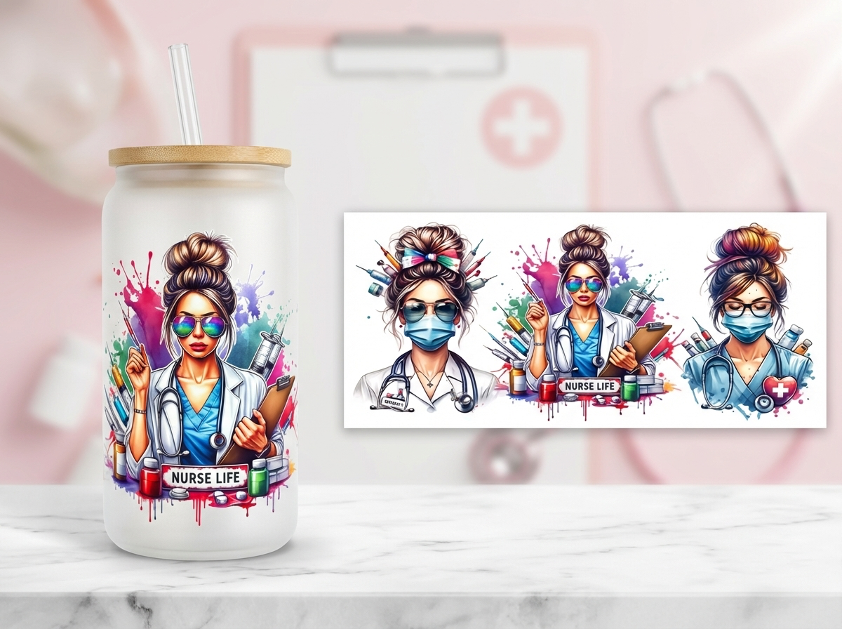 Trinkbecher mattiert-Nurse Sonnenbrille – Geschenk für Pflegepersonal