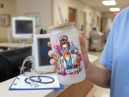 Trinkbecher mattiert-Nurse Sonnenbrille – Geschenk für Pflegepersonal