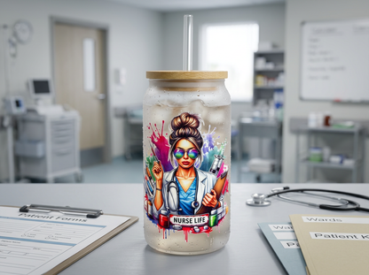 Trinkbecher mattiert-Nurse Sonnenbrille – Geschenk für Pflegepersonal